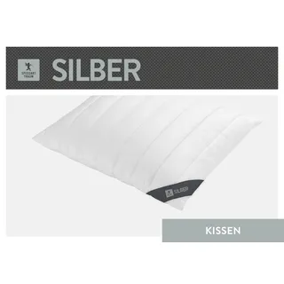 SPESSARTTRAUM Baumwollkissen Silber 80 x 80 cm Weiß