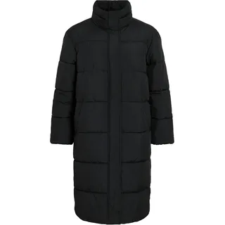 Langmantel VILA "VIPUFF L/S PUFFER COAT/PB", Damen, Gr. 42, schwarz (schwarz beauty), Web, Obermaterial: 100% Polyester, unifarben, regular fit ca. Mitte Wade, Mäntel Langmantel