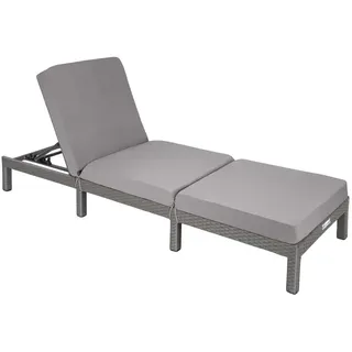 Tectake Sofia Sonnenliege 196 x 66 x 27 cm Grau