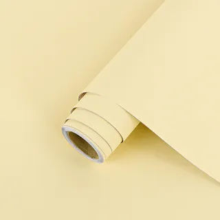 Arthome Abziehen und Aufkleben Tapete,44cmx3m Beige Gelb Matte Klebefolie Möbel,Selbstklebendes Dekoratives Vinyl Papier für Arbeitsplatte,Schrank,Tisch,Regale,Möbel Renovieren