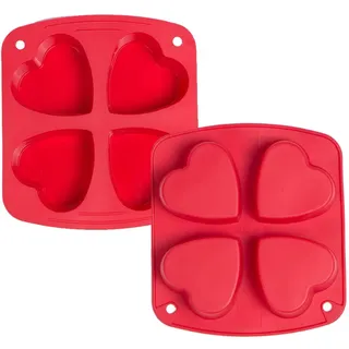 webake Herz Muffnform Silikon Airfryer 2 Stück 7cm Herz Muffin Backform Mini Kuchenform Kleine Herzform Muffin Silikonform Eiswürfelform für Muffin, Klein Kuchen, Brownie, Pudding, Seife Backform