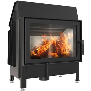 KRATKI Kamineinsatz ZIBI 11kW - Kaminkassette - Holzkamin - 2.BImSchV 15a B-Vg - Lufteinlass 125mm - Cremefarbe Kaminverkleidung - Hersteller KRATKI