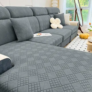 hyha Universelle Couchkissenbezüge, magische Sofabezüge, waschbar, Stretch-Couch-Sofabezüge für 3 Kissen-Couch, Innensofa-Sitzkissenbezüge für Sofa (3 Kissen-Sofa, Grau)