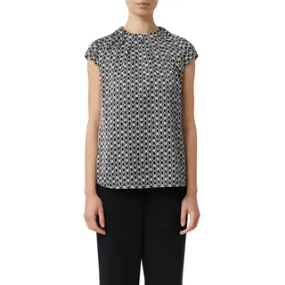 Comma, Comma Satinbluse mit Raffung und All-Over-Print