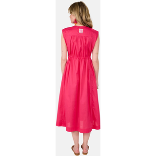 Sommerkleid LIEBLINGSSTÜCK, Damen, Gr. 36, N-Gr, rot, Obermaterial: 100% Baumwolle, clean, unifarben, figurumspielend ca. Mitte Wade, V-Ausschnitt, Kleider Sommerkleid, mit Tunnelzugbändchen in der Taille