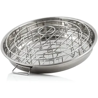 BBQ-Toro Rippchen und Hähnchenkeulen Halter 43 cm Edelstahl Silber