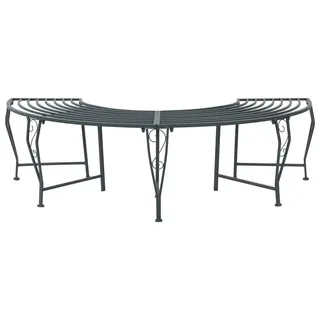 vidaXL Baumbank 4-Sitzanzahl 160 x 80 x 44 cm Stahl Silber Grau - Grau