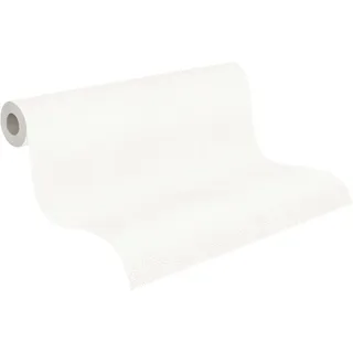 Livingwalls Vliestapete 10,05 m x 0,53 m - einfarbige Strukturtapete Weiß - Pastell Wandtapete Made in Germany - 325013