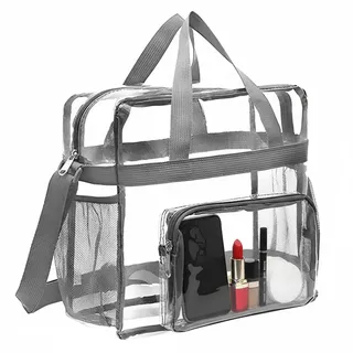 Zyiphor Durchsichtige Taschen Transparente Tasche Durchsichtige Tasche Bibliothek PVC Taschen Transparente Tragetaschen Clear Bag Stadium Approved für Arbeit (30x30x15cm)
