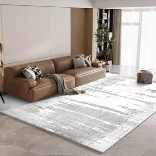 Vamcheer Teppich Wohnzimmer Flauschig Waschbar 200X300- Grau Schlafzimmer Teppich rutschfest, Teppiche Gegend Moderner, Super Weich Eingedickter Schwamm Komfort Updrade, für Arbeitszimmer, Büro