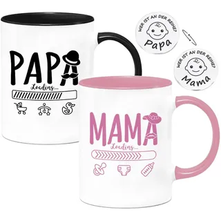 Tassen Set mit Entscheidungsmünze, Geschenke zur Geburt für Werdende Eltern