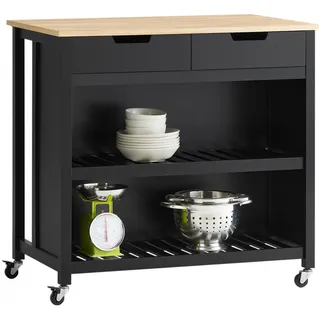 SoBuy Kücheninsel rollbar Schwarz