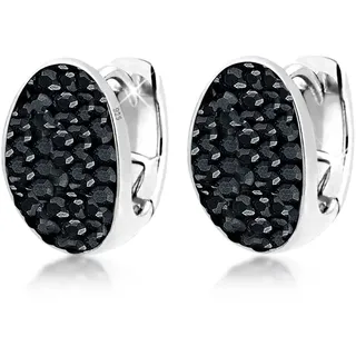 Elli Paar Creolen »Ohrringe Paar Creolen mit Kristalle Schwarz«, schwarz