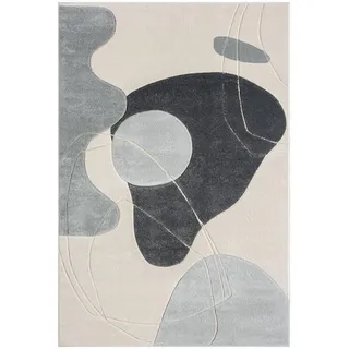 Carpet City Teppich »BONITO 7158« rechteckig 11 mm Höhe Läufer, Flachflor, Hochtief-Muster/ 3D-Effekt, Geo-Muster, Wohnzimmer, grau