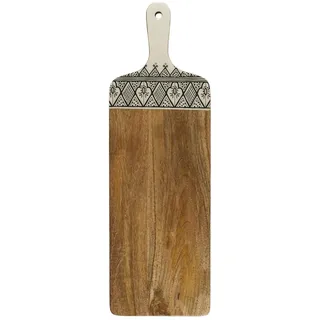 HOME DECO FACTORY, KA0579, Presentation Board in Black Dune Mango Wood, Elegant and Durable Design, Ideal for Dinners and Decorations, Size 58 cm, Colors Brown, White, Black