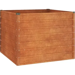 vidaXL Hochbeet Rostig 100x100x77 cm Cortenstahl - Braun