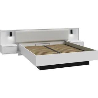 Forte FORTE, Stauraumbett Bettanlage, gepolst. Kopfteil, Schubkasten, Vollauszug, Push to Open,