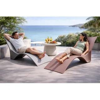 Moderne Gartenliege, ergonomisch geformt wetterfest und ideal zum Entspannen - Grau