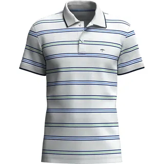 FYNCH-HATTON Poloshirt, gestreift, mit Logo-stickerei, weiß