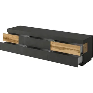 OTTO home SILKE Lowboard 206 cm Grau Spanplatte