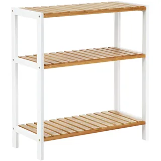 Songmics BCB33WN Wandregal für Badezimmer Metall, Holz