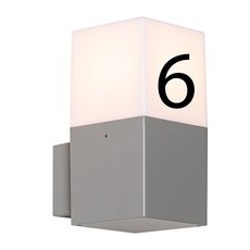 Moderne Außenwandleuchte grau IP44 mit Hausnummer - Dänemark
