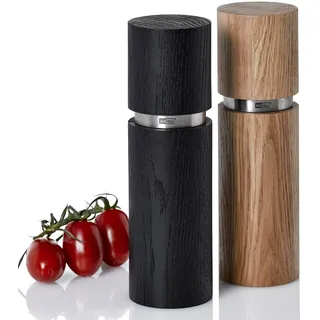 AdHoc Textura Grande Pfeffer- und Salzmühle Set schwarz/braun