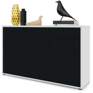 Vladon Kommode Schwarz, Holzwerkstoff, 117x74x36 cm, Wohnzimmer, Kommoden, Kommoden