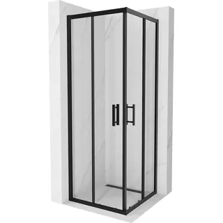 Mexen Rio quadratische Duschkabine 70 x 70 cm, Transparent, Schwarz - 860-070-070-70-00 - Transparent, Schwarz