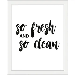 Bild QUEENCE "fresh & clean", bunt (farbe rahmen: schwarz, farbe bild(er): bunt), B:50cm H:70cm T:3cm, Acrylglas, Holz, Papier, Bilder, Bild, HD Premium Poster-Druck inkl. Holzrahmen