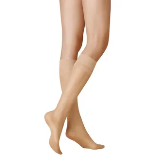 KUNERT Damen Kniestrümpfe Mystique 20 transparent 20 DEN Cashmere 0540 39/42 (Packung mit 2)