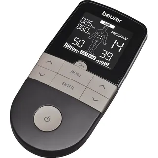 BEURER TENS-EMS-Gerät "Digital EM 1 R Relief+, 3-in-1 Reizstromgerät" zur Schmerztherapie, Muskelstimulation und Entspannung, grau