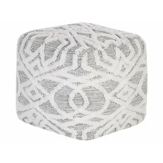 Beliani Pouf Bhilwara 40/40/40 cm , Weiß , Textil , Quadratisch , 40x40x40 cm , Wohnzimmer, Sessel, Hocker & Hockerbänke, Poufs