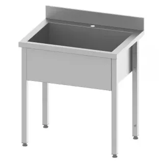 Stalgast Topfspüle ECO, T 700, 1 Becken H 300, AISI201 Edelstahl, Hygienisches Spülbecken zum Reinigen größerer Töpfe und Geschirr, Maße (B x T x H): 1000 x 700 x 850 mm