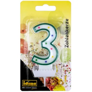Idena 58363 - Zahlenkerze, Kuchenkerze, Tortenkerze, Dekoration, Kerzen, Geburtstag, Jubiläum, Jahrestag
