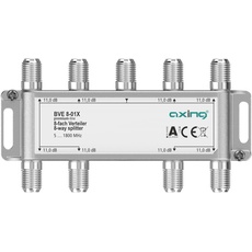 Axing BVE 8-01X 8-Fach Verteiler 11 dB 5-1800 MHz TV Data Internet Kabelfernsehen