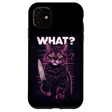 Hülle für iPhone 11 Halloween Katze Messer Design Witzige Tier Katzen