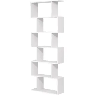 Vasagle Bücherregal 6 Ebenen 24 cm x 70 cm x 190,5 cm Weiß
