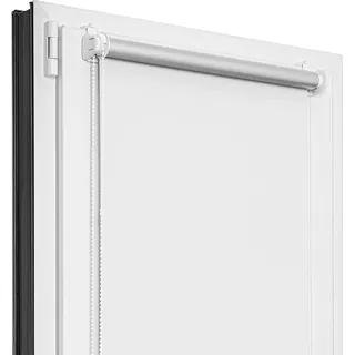 Estika Verdunklungsrollo ohne bohren - 75 x 150 cm - Weiß - Thermorollo - Weiß