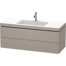 Duravit L-Cube Möbelwaschtisch c-bonded mit Unterbau wandhängend, 120x48 cm, 2 Schubkästen, ohne Überlauf, 1 Hahnloch, Farbe: Terra Matt