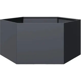 vidaXL Pflanzkübel Anthrazit Sechseckig 104/90/45 Stahl , Metall , 104x45x90 cm , Gartenzubehör, Hochbeete