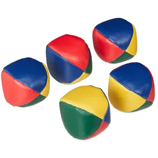 Relaxdays 5xJONGLIERBÄLLE , Multicolor , Kunststoff, Textil , 6.5x6.5x6.5 cm , Spielzeug, Sonstiges Spielzeug