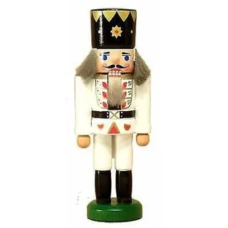 Miniatur - Nussknacker König weiß 13cm NEU Nußknacker Holz Figur Erzgebirge