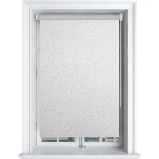 Thermorollo (60x150cm / Print) Verdunkelungsrollo ohne Bohren - Klemmfix - Sichtschutz Hitzeschutz, Tür/Fenster - Wandmontage Deckenmontage - Weiß