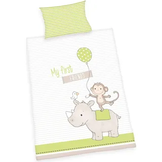 Herding Baby Best - Bettbezug - Bettwäsche - Flanell - 100x135 cm + 1 Kissenbezug - Grün