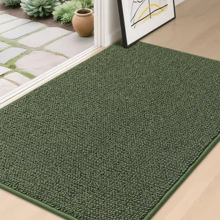 BEQHAUSE Fußmatte Innen Schmutzfänger Türmatten rutschfest, Schmutzfangmatte Waschbar Eingang Matte Fussmatte für Front Hintertür, Eingang, Flur, 80 * 120 cm, Grün
