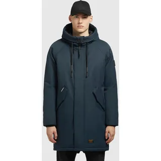 khujo Winterjacke "TANDEM" mit Kapuze aus Polyester, weite Passform, mit Kapuze, marine