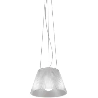 Flos Deckenleuchte Romeo Moon Suspension 1 aus Borosilikatglas Pressglas und Polykarbonat in der Farbe Grey 150W, Maße: Kabellänge: 400cm, Durchmesser: 34cm, F6105000