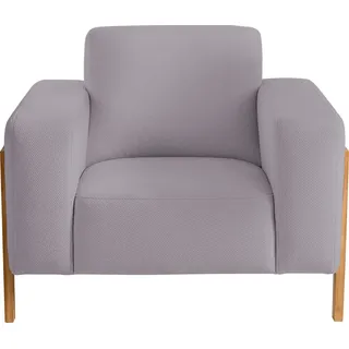 exxpo - sofa fashion Sessel »Starr, Loungesessel, Scandic Design mit Sichtholz am Armteil« im Scandinavian Design, mit Massive Holzfüße, frei im Raum stellbar, lila