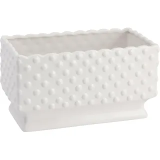 Creative Co-op Hobnail, rechteckiger Keramik-Pflanzgefäß, Weiß